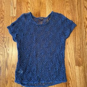 Eddie Bauer Blue linen blend sweater in M